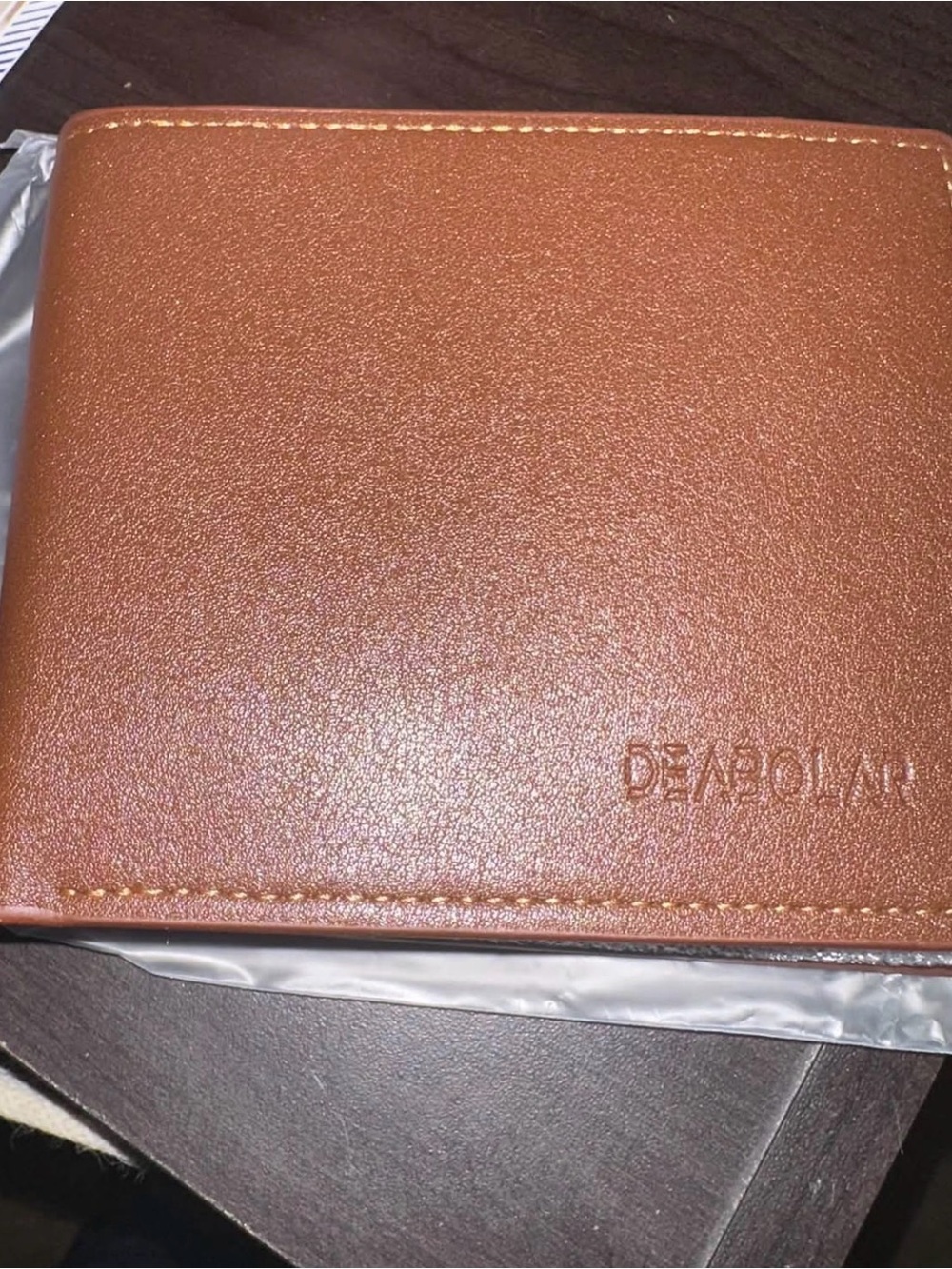 DEAROLAN Men's Brown Leather Bifold Wallet